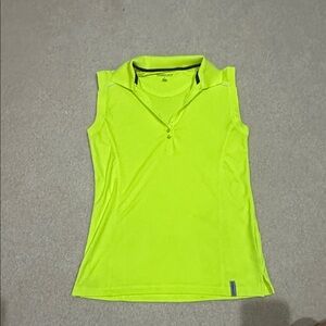 Golf Shirt - Bright Yellow Sleeveless Polo Shirt